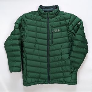 Men's Mountain Hardwear L Green Waterproof Stretchdown 750 Jacket